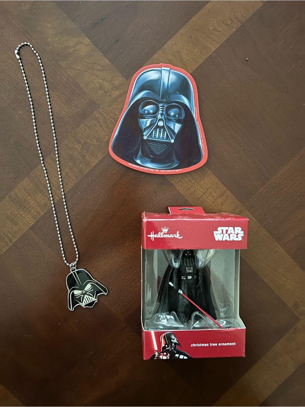 Star Wars Darth Vader Kids Necklace & Hallmark Ornament & large eraser